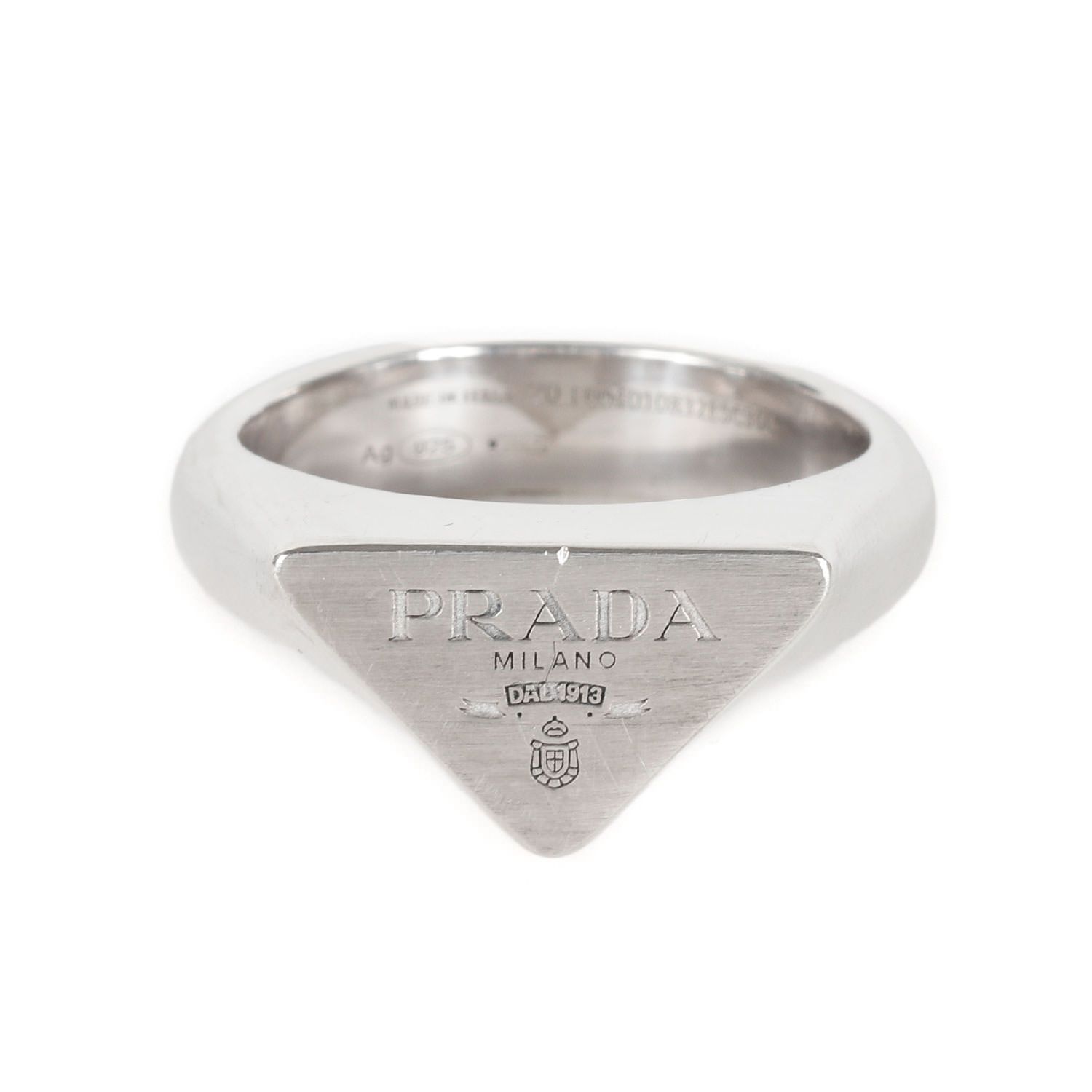 美品】PRADA プラダ リング サイズ:20 | トライアングル シンボル ロゴ