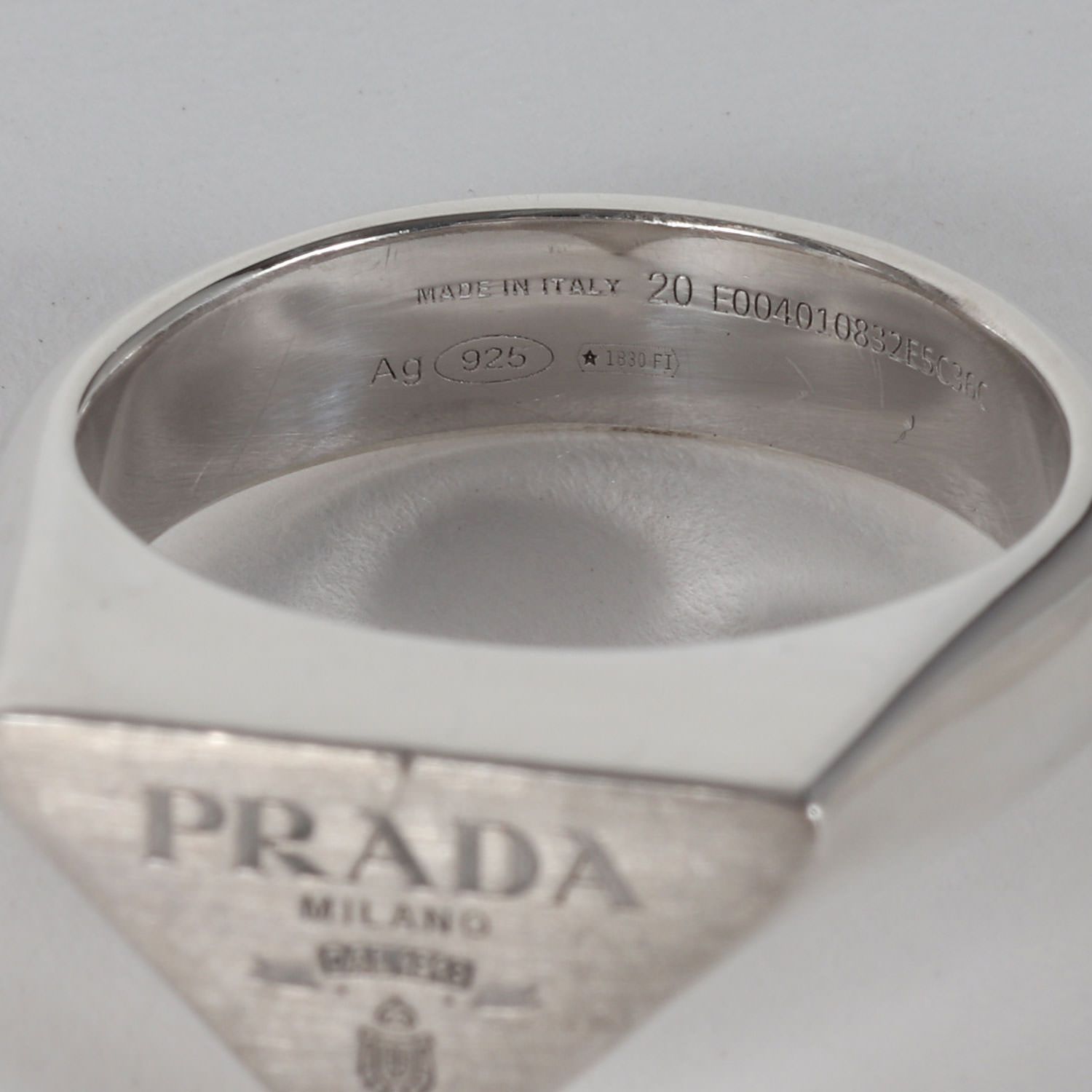 美品】PRADA プラダ リング サイズ:20 | トライアングル シンボル ロゴ