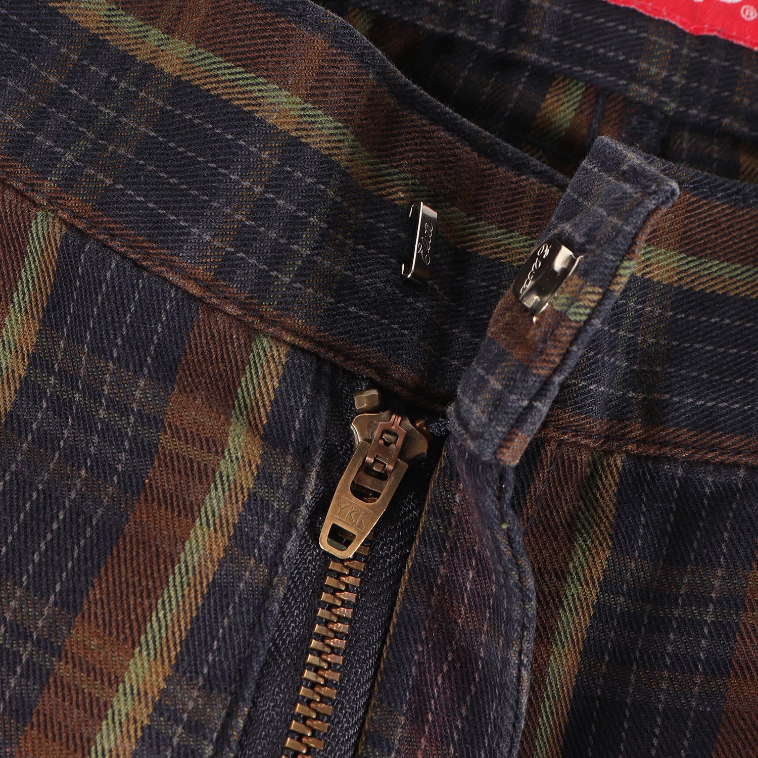 Supreme シュプリーム パンツ ネイビー ブラウン(Navy Plaid) サイズ