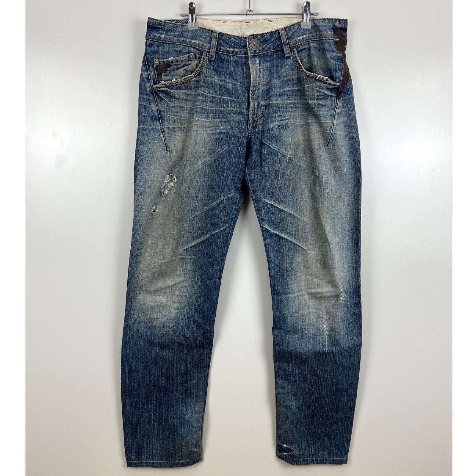 MARITHE FRANCOIS GIRBAUD 00s y2k archive damaged denim pants LL