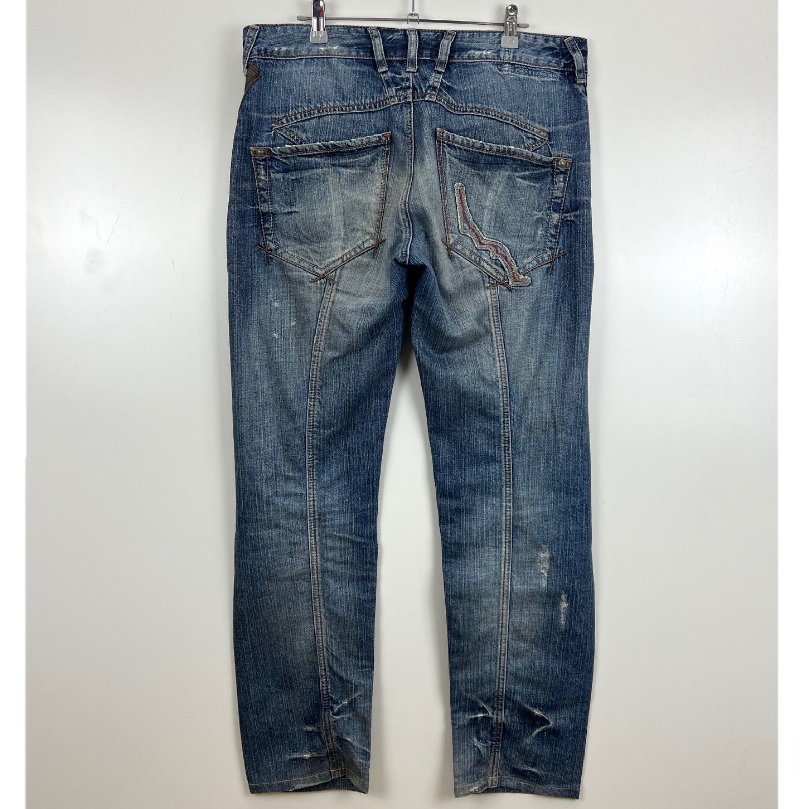MARITHE FRANCOIS GIRBAUD 00s y2k archive damaged denim pants LL