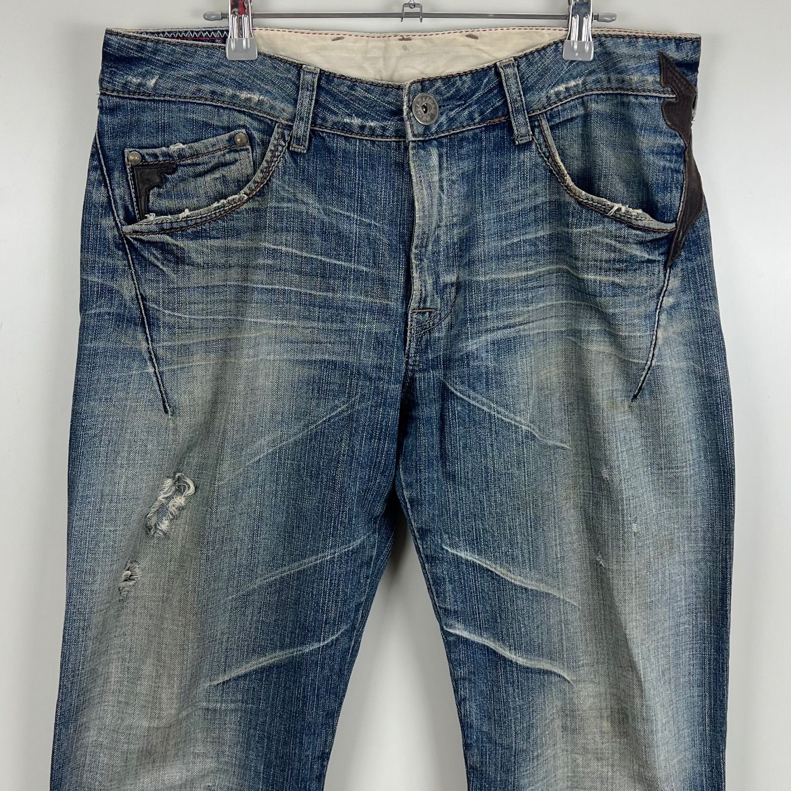 MARITHE FRANCOIS GIRBAUD 00s y2k archive damaged denim pants LL