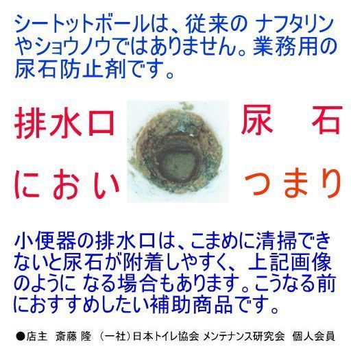 小便器の臭い対策に♪ 尿石防止剤 消臭剤 シートット ボールCTB-W セット 業務用 男性トイレ 衛生用品 詰まり 悪臭 防止 薬剤 固形 錠剤 除く