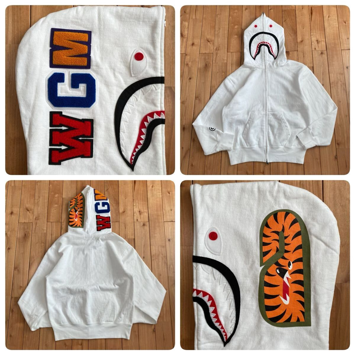 WGM シャーク パーカー レディース Sサイズ ホワイト a bathing ape
