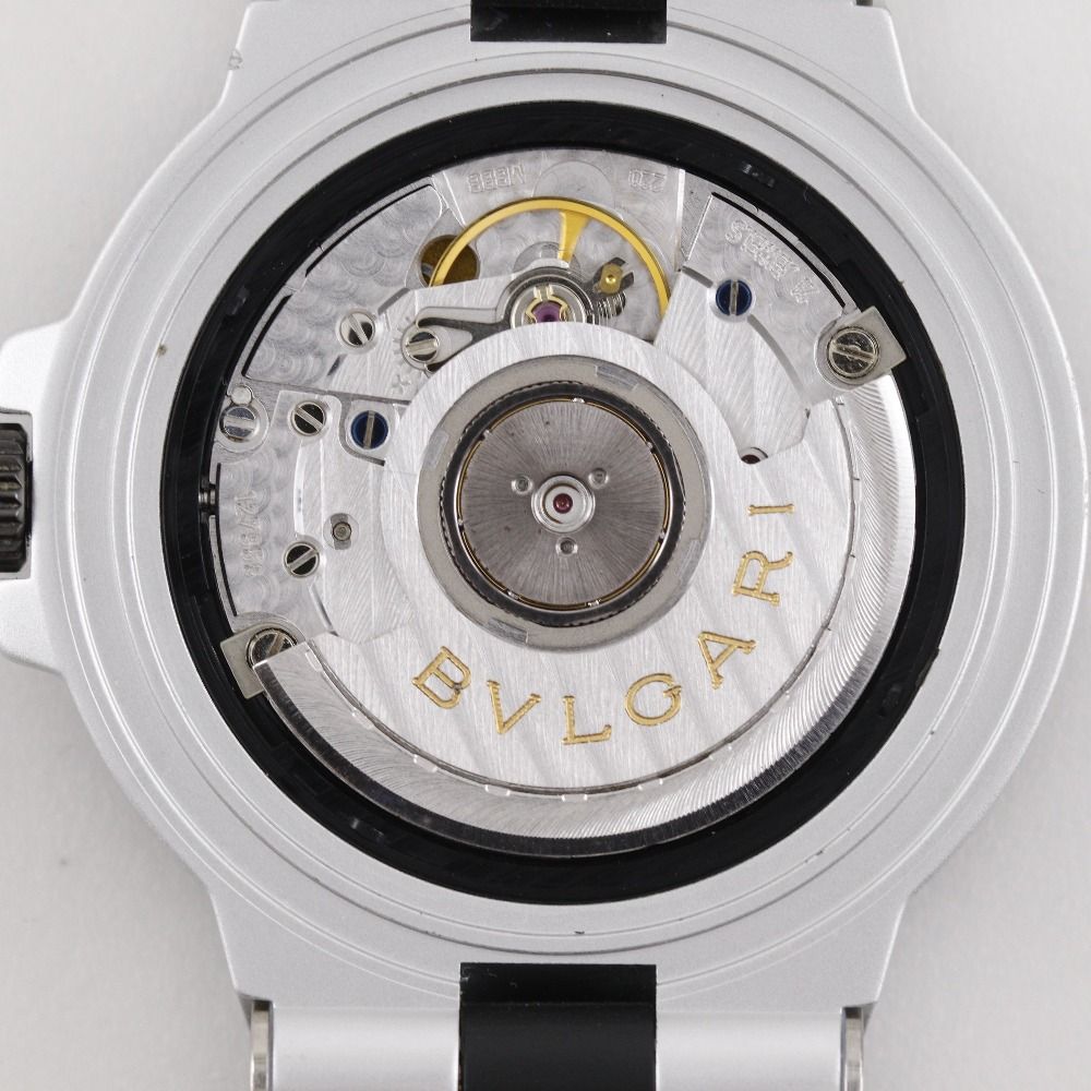 BVLGARI】ブルガリ アルミニウム AL38TA アルミ×ラバー 黒 自動巻き