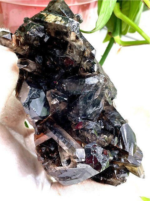 AAA級【魔除け】◇天然モリオン(黒水晶）クラスターYT8C6/146C21C