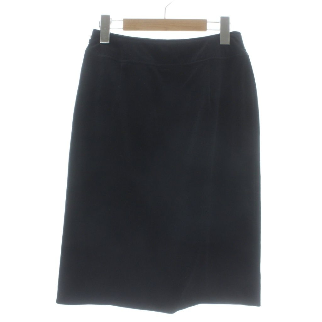 22オクトーブル 22 OCTOBRE タイトスカート ベロア ひざ丈 38 黒