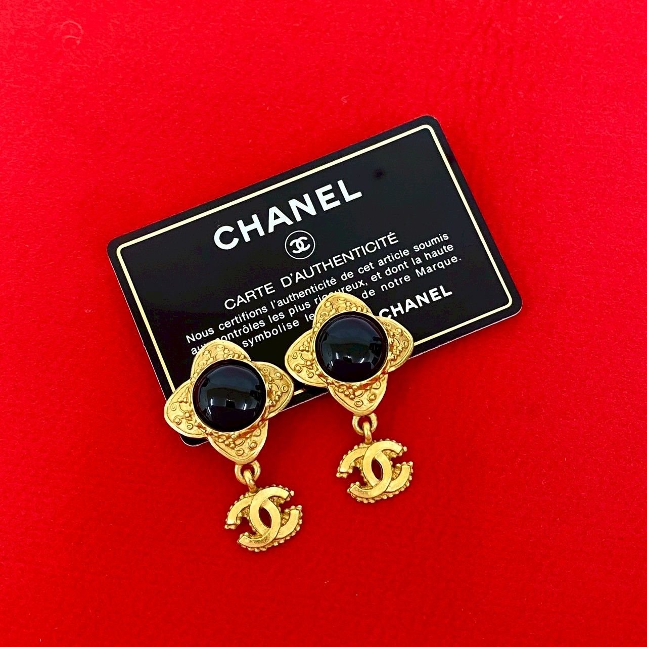 極 美品 96A CHANEL シャネル ヴィンテージ ココマーク GP イヤリング 