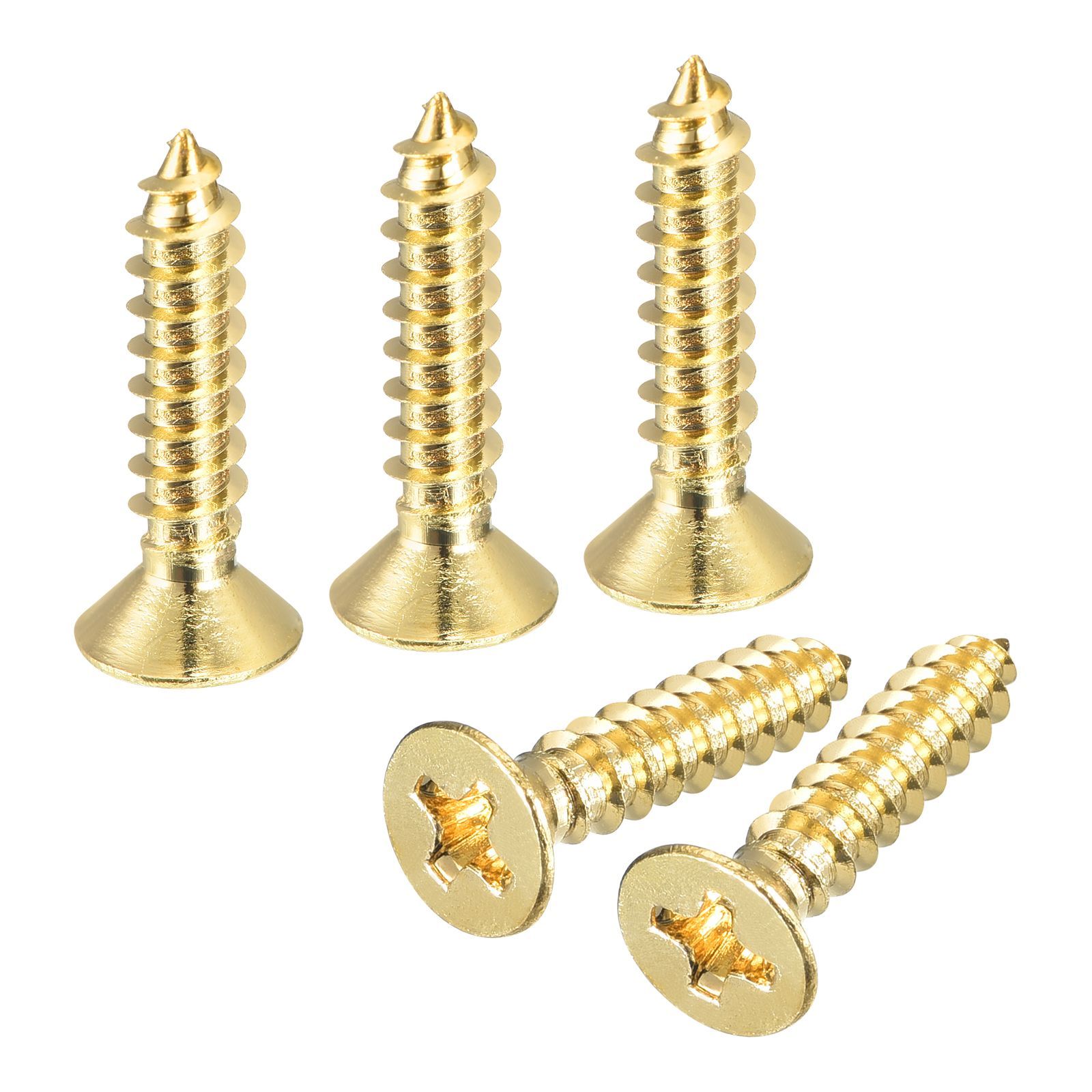 uxcell 木ネジ M3.5 x 16 mm 皿ネジ プラス 40個 真鍮製釘 詰め合わせ