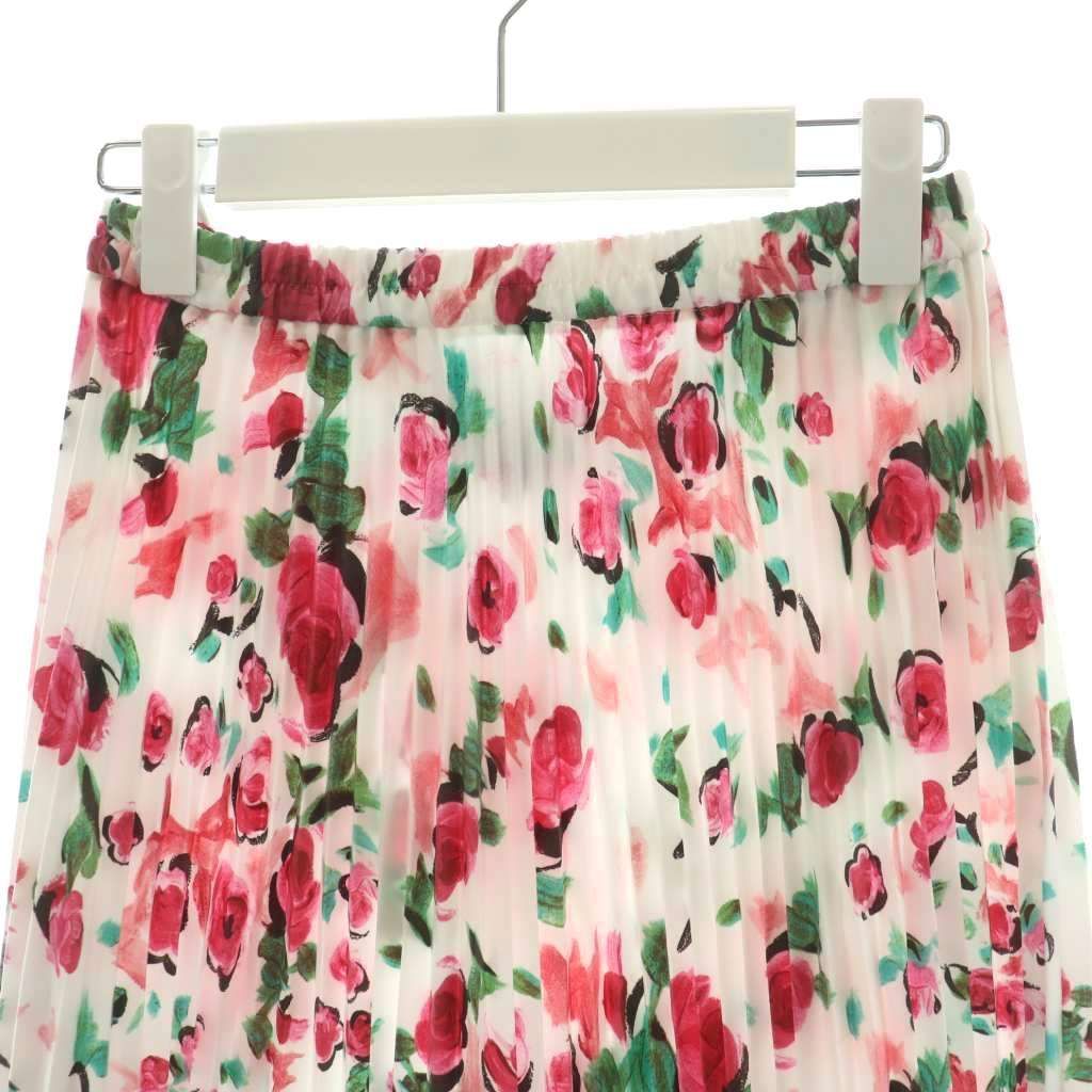 エムズグレイシー M'S GRACY フラワープリントプリーツスカート フレア