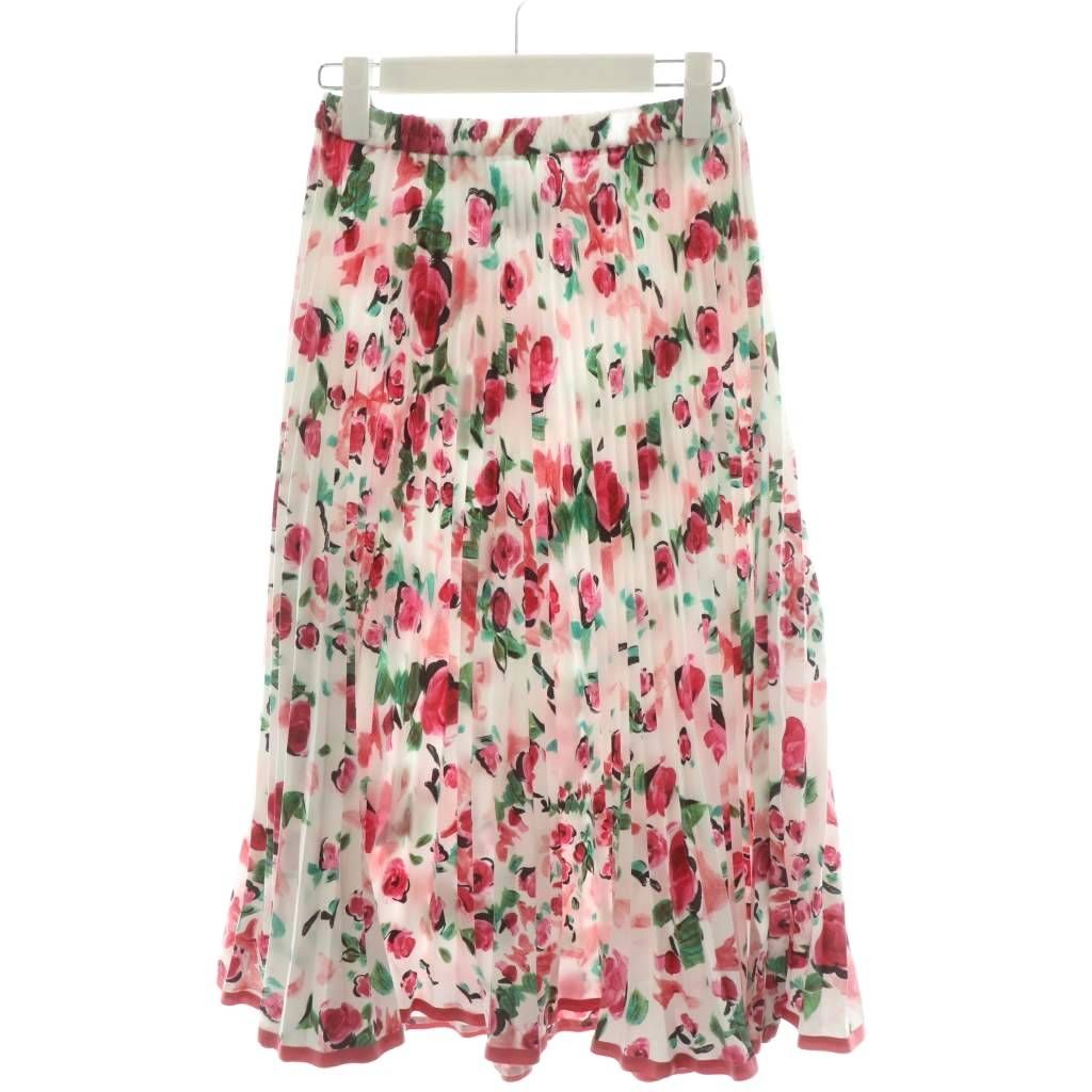 エムズグレイシー M'S GRACY フラワープリントプリーツスカート フレア