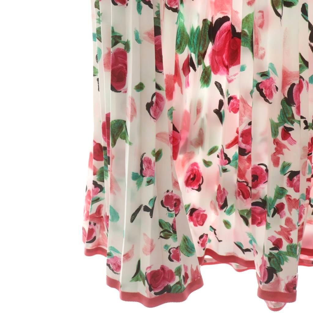 エムズグレイシー M'S GRACY フラワープリントプリーツスカート フレア