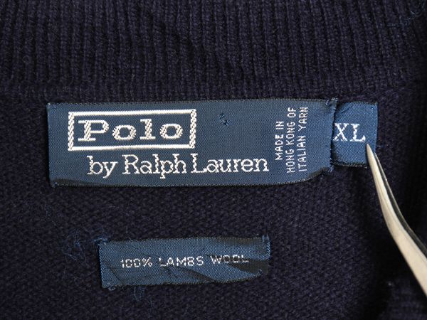 90s ポロ ラルフローレン ニット ポロシャツ メンズ XL / オールド