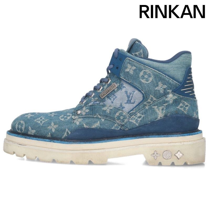 ルイヴィトン オーベルカンフライン モノグラムデニムブーツ メンズ