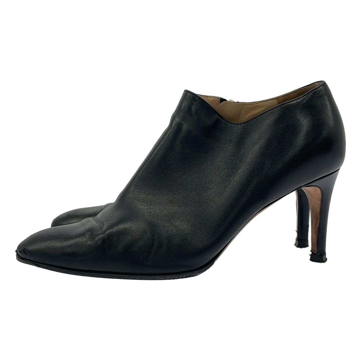 sergio rossi セルジオ ロッシ レザーヒールショートブーツ ブラック