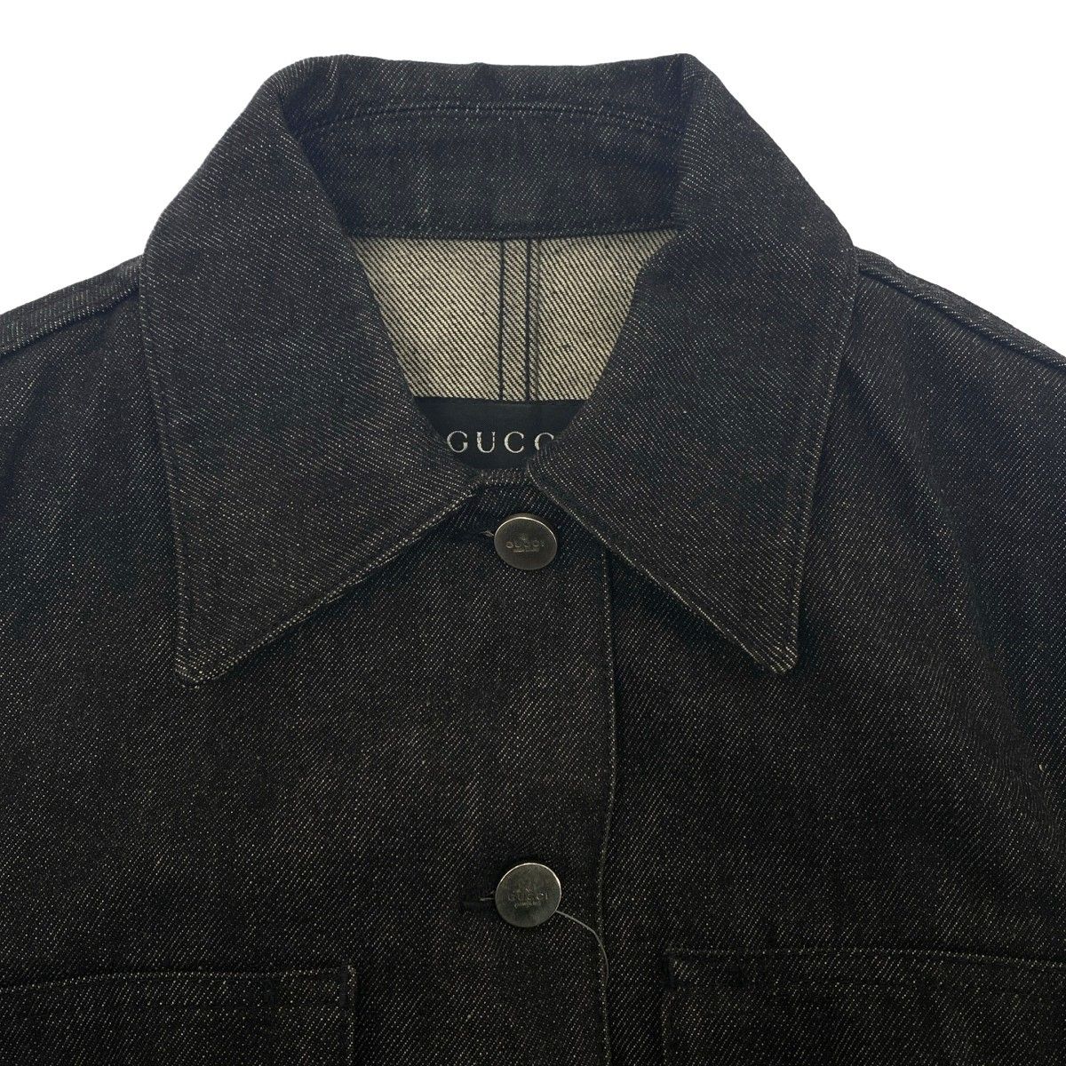 GUCCI グッチ シェリーラインデニムジャケット ブラック 38 - メルカリ