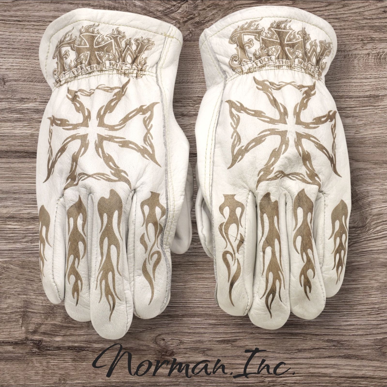 牛革 レザーグローブ ホワイト 白 アメリカン バイク ハーレー