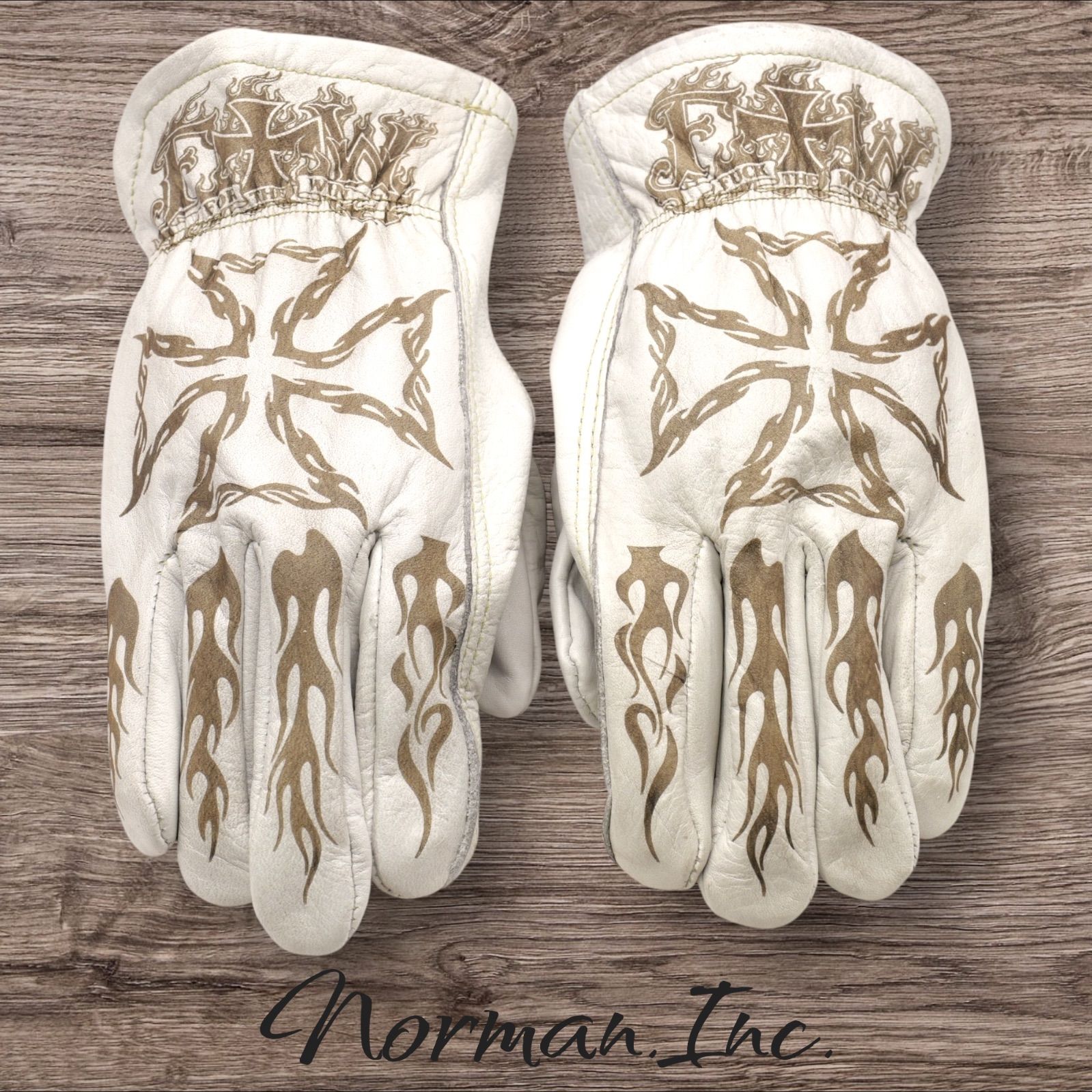 牛革 レザーグローブ ホワイト 白 アメリカン バイク ハーレー