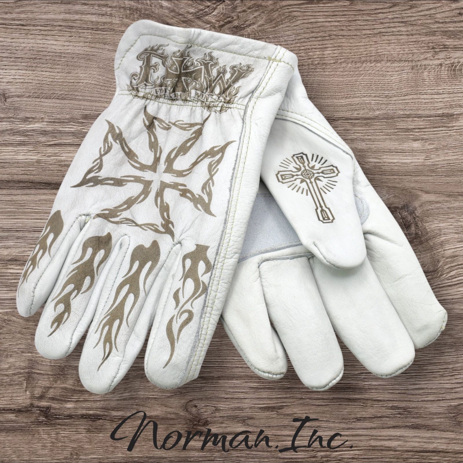 牛革 レザーグローブ ホワイト 白 アメリカン バイク ハーレー