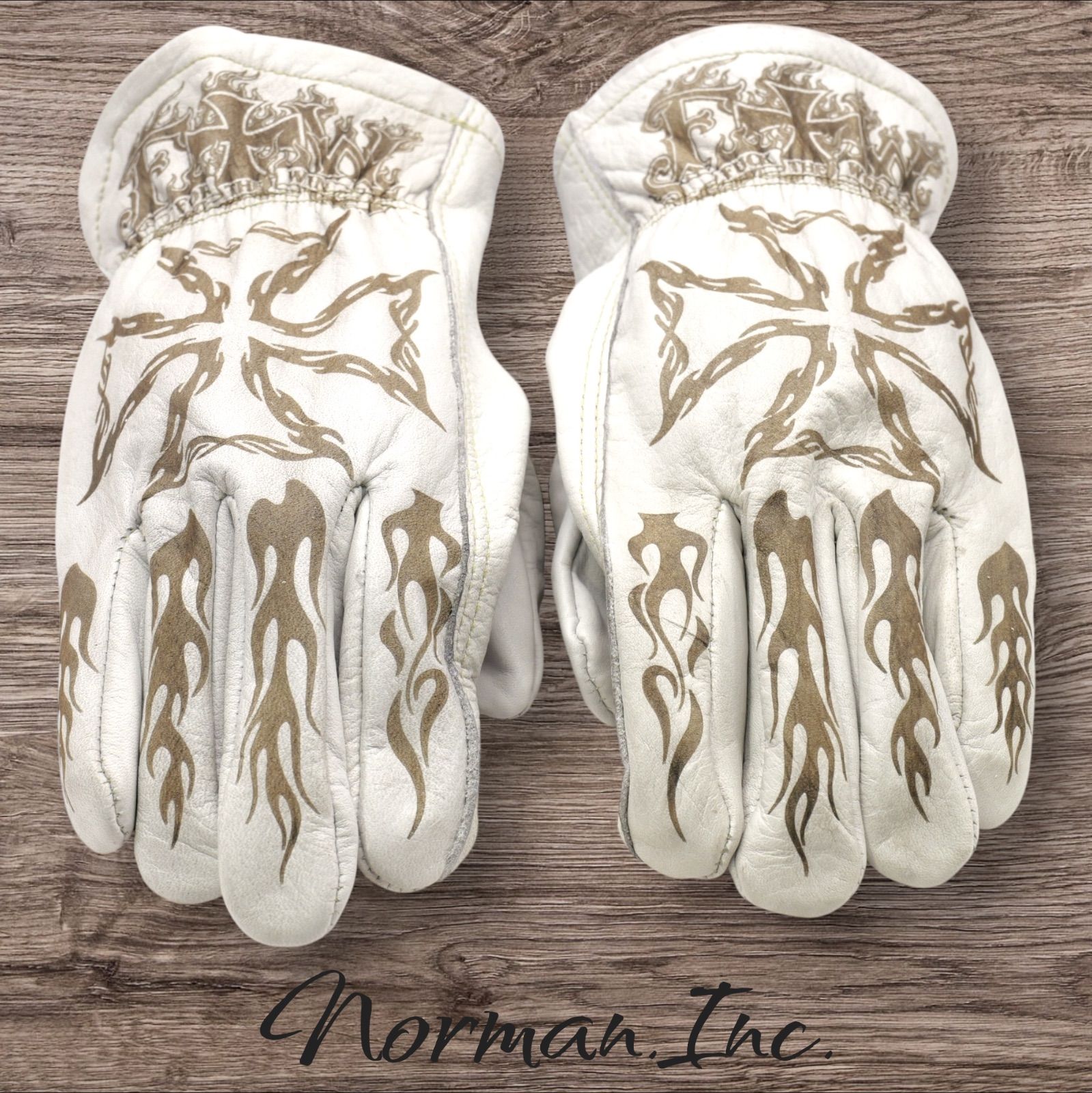 牛革 レザーグローブ ホワイト 白 アメリカン バイク ハーレー