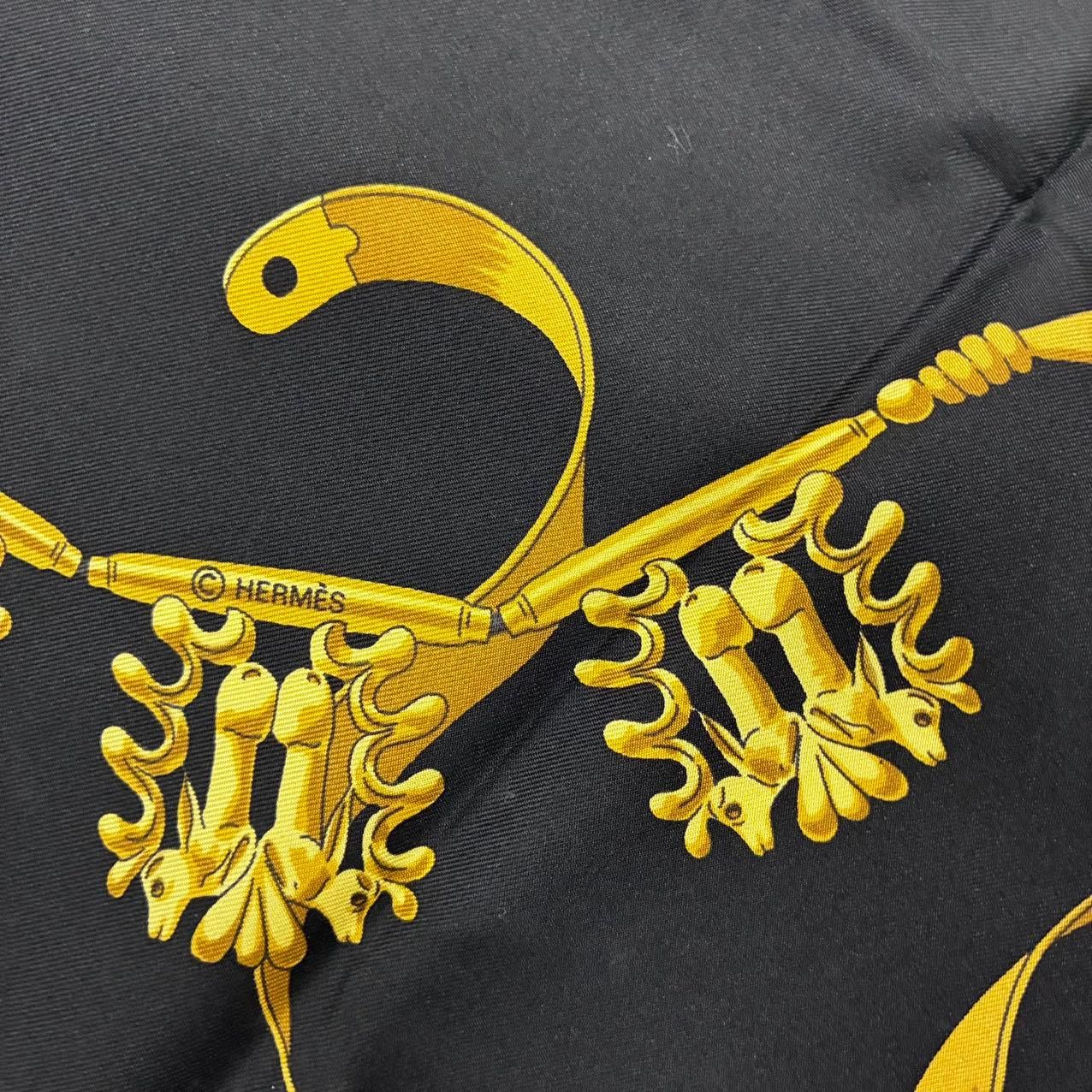 極美品 HERMES エルメス カレ90 LES CAVALIERS D'OR 黄金の騎士