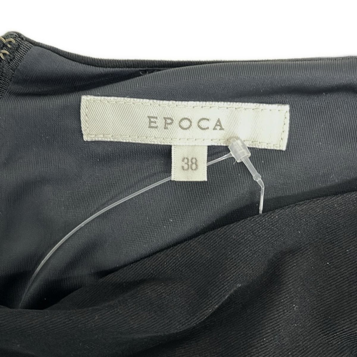 EPOCA(エポカ) ワンピース サイズ38 M レディース美品 - 黒 半袖/ひざ