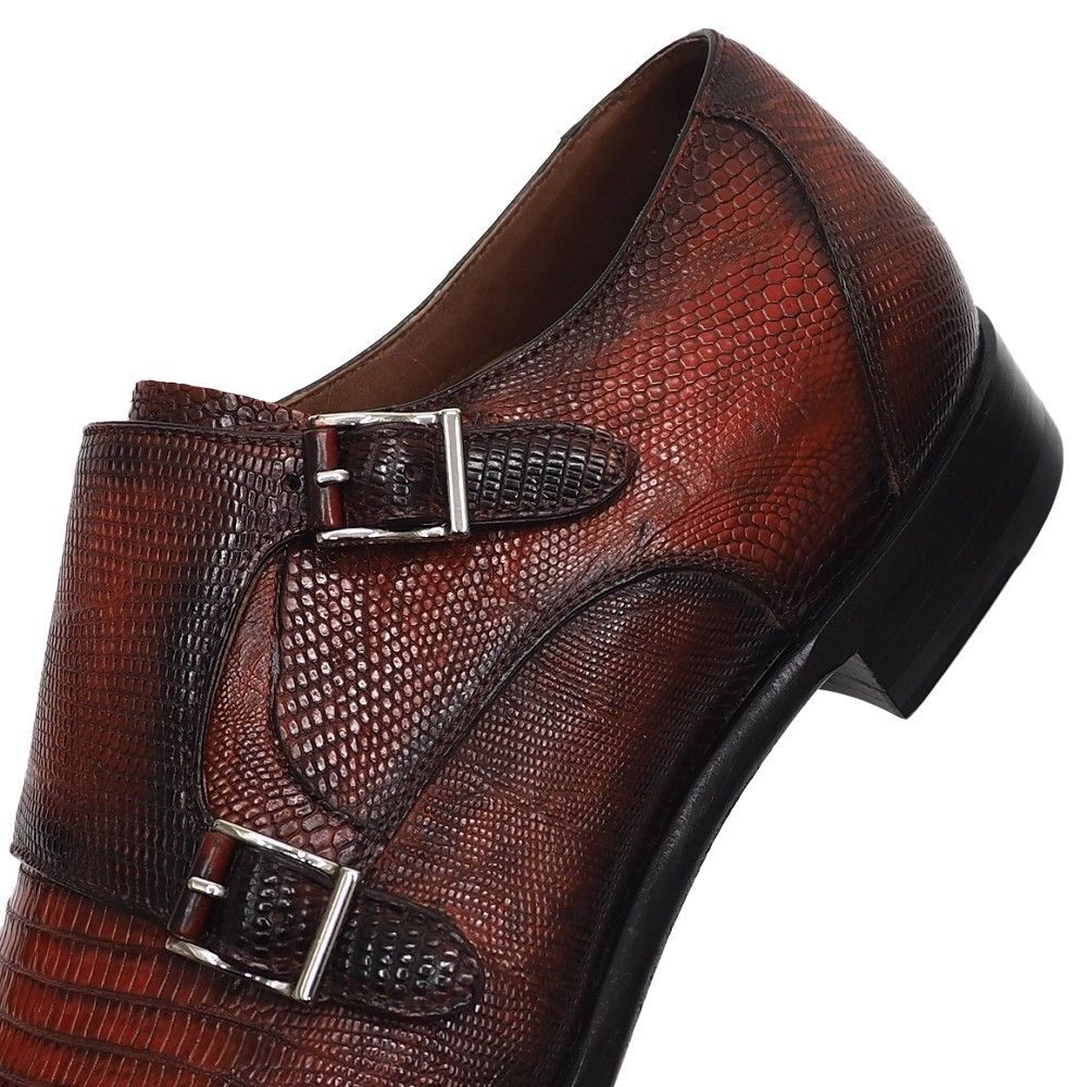 未使用品 MAGNANNI SELECCION リザードレザー ダブルモンクストラップ