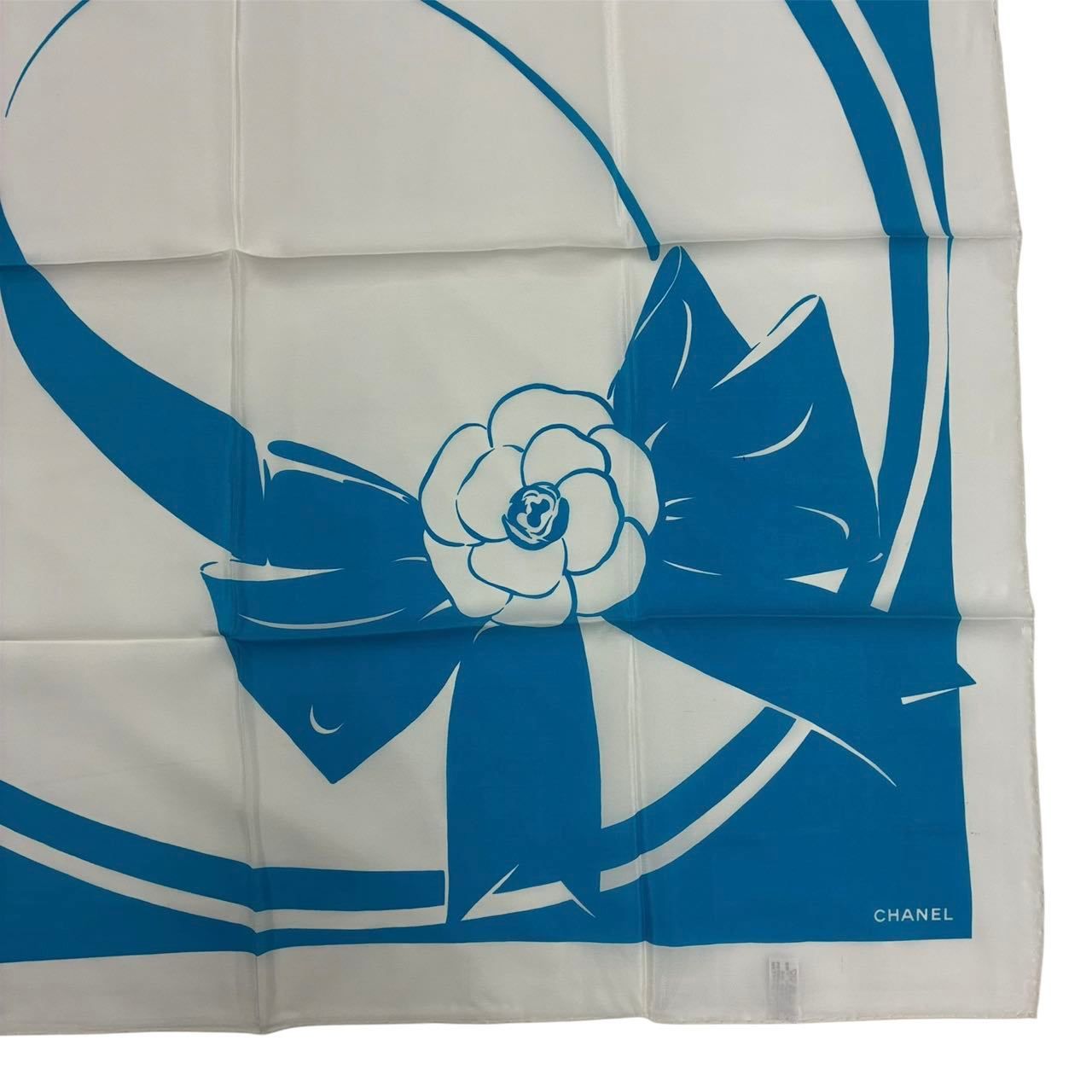 新品同様 CHANEL シャネル 大判 スカーフ ココマーク シルク100
