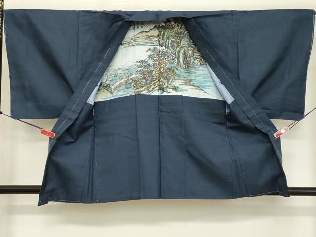 平和屋着物男性　紬　アンサンブル　120亀甲　総詰め　正絹　逸品　未使用　DABB8969cd