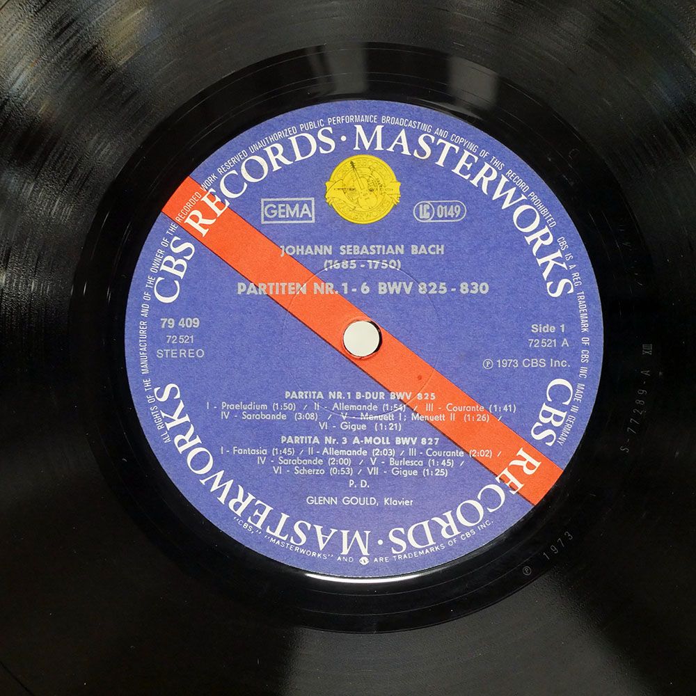 ドイツ盤 グレングールド/バッハ パルティータトッカータ集/CBS