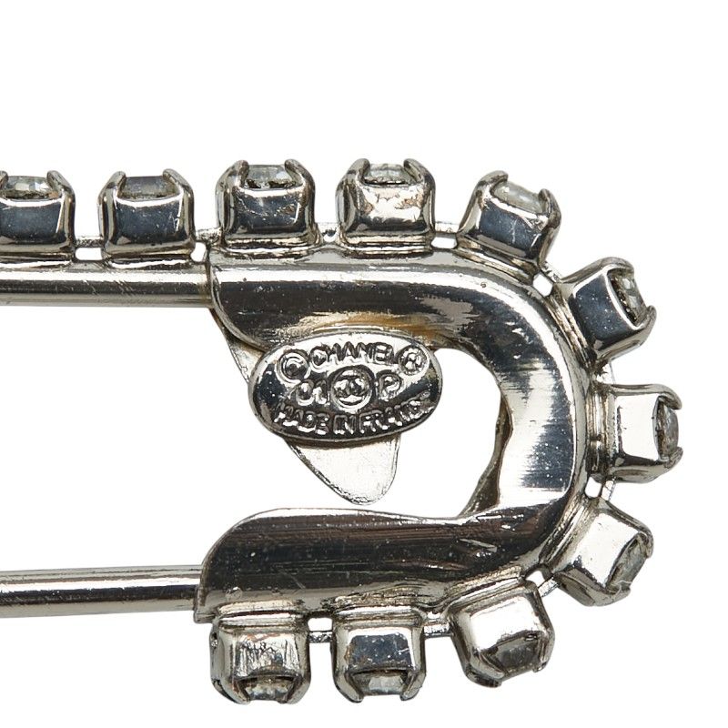 シャネル ココマーク ラインストーン ピンブローチ 安全ピン シルバー