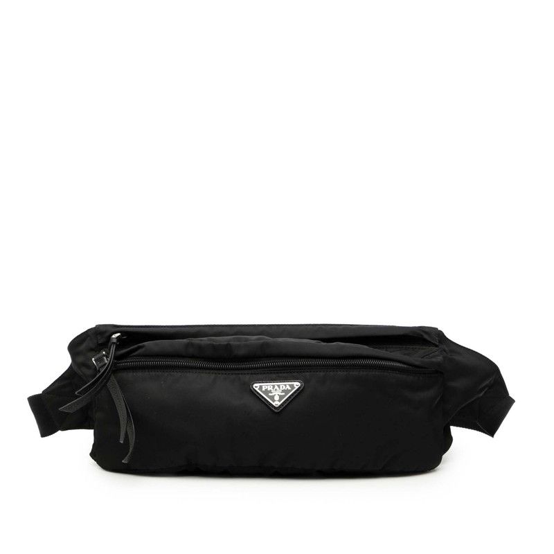 PRADA ウエストバッグ　三角ロゴ　黒 プラダ 三角ロゴプレート ウエストバッグ ボディバッグ ブラック