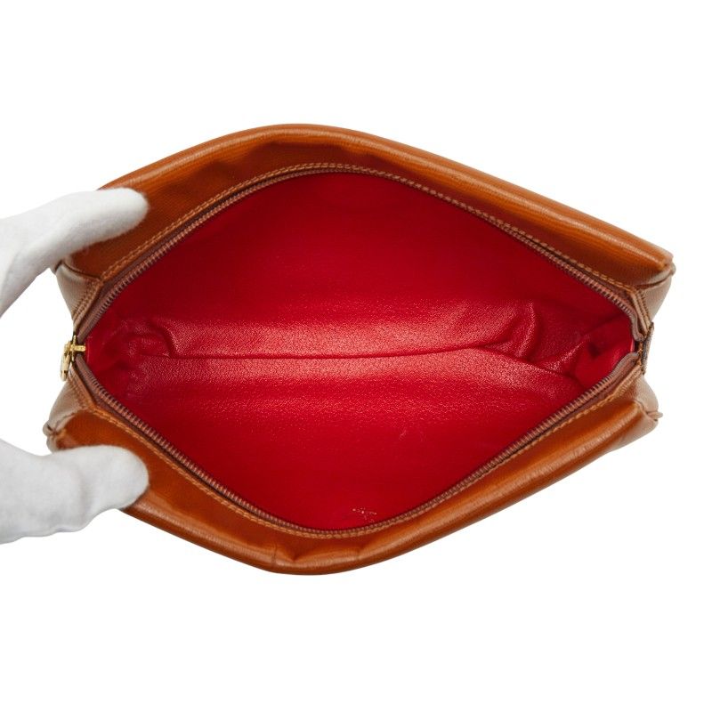 セリーヌ サークルロゴ クラッチバッグ セカンドバッグ ブラウン