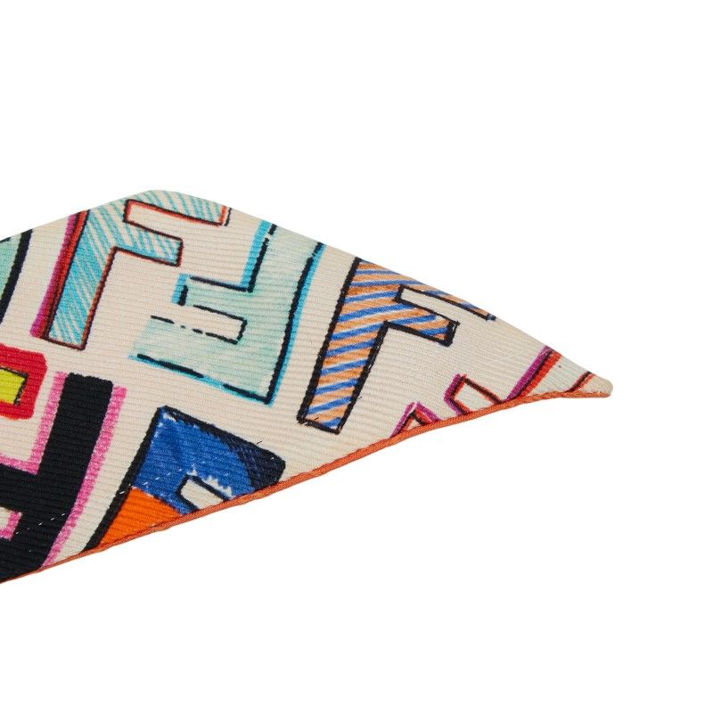 フェンディ スカーフ ラッピー FFロゴ オレンジ マルチカラー