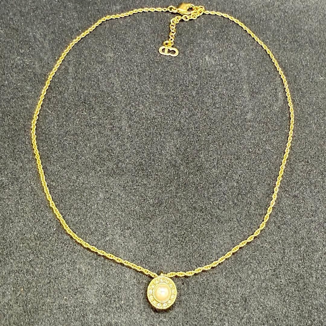 Christian Dior クリスチャンディオール CDパールゴールドチェーン