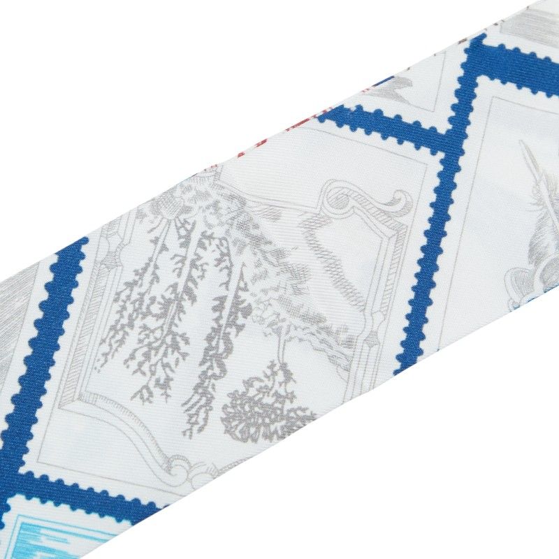 エルメス ツイリー フォーブルの切手愛好家 ホワイト マルチカラー