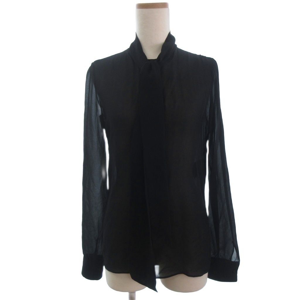 サンローラン パリ SAINT LAURENT PARIS シアー ボウタイ ブラウス