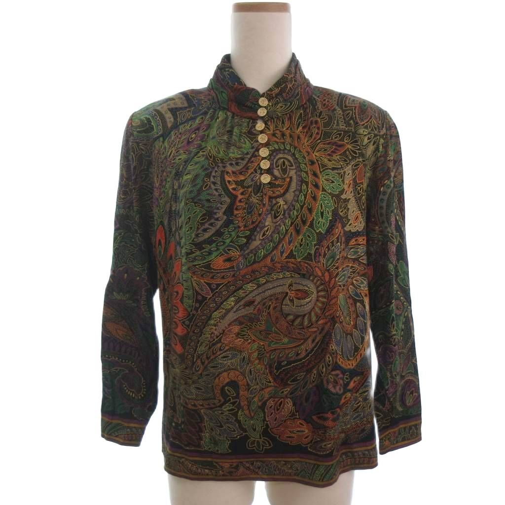 レオナール LEONARD FASHION ブラウス カットソー 長袖 総柄 ウール