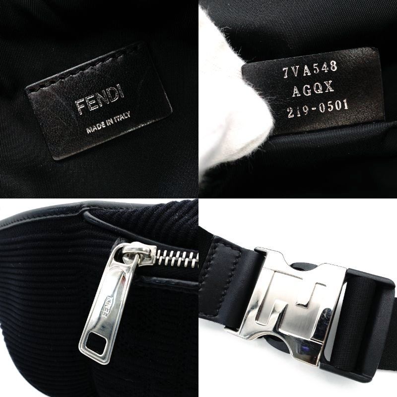 フェンディ FENDI ズッカ エンボス ボディバッグ ブラック ウエスト