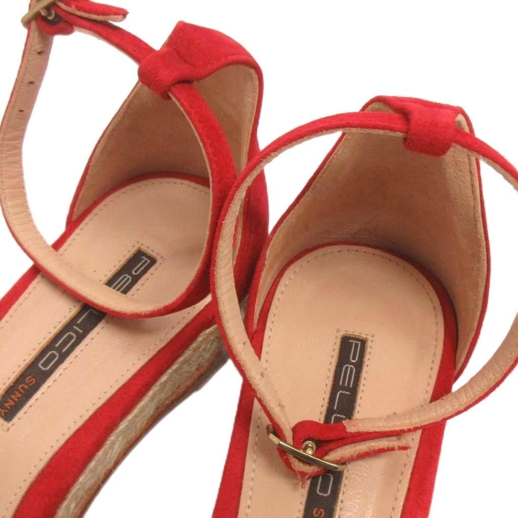 ペリーコ PELLICO パンプス サンダル エスパドリーユ スエード 赤