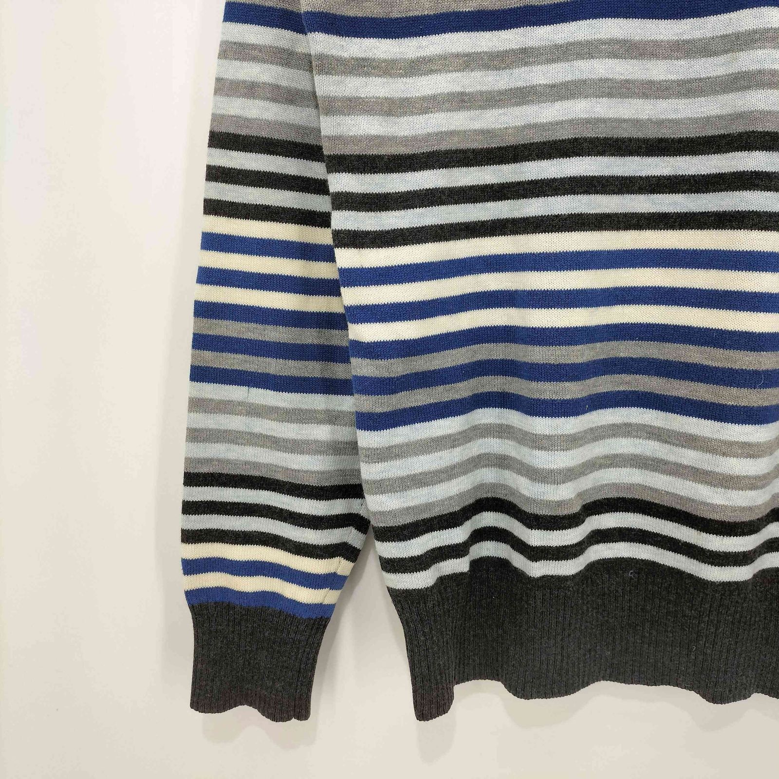 新品 バーバリーブラックレーベル ウールアクリルボーダーニットセーター メンズM バーバリーブラックレーベル BURBERRY BLACK LABEL ボーダー柄 ロゴ