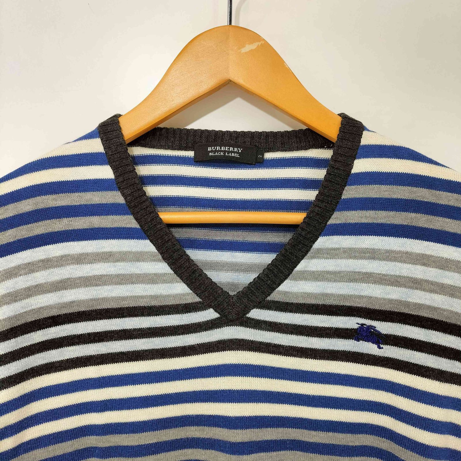 バーバリーブラックレーベル BURBERRY BLACK LABEL ボーダー柄 ロゴ