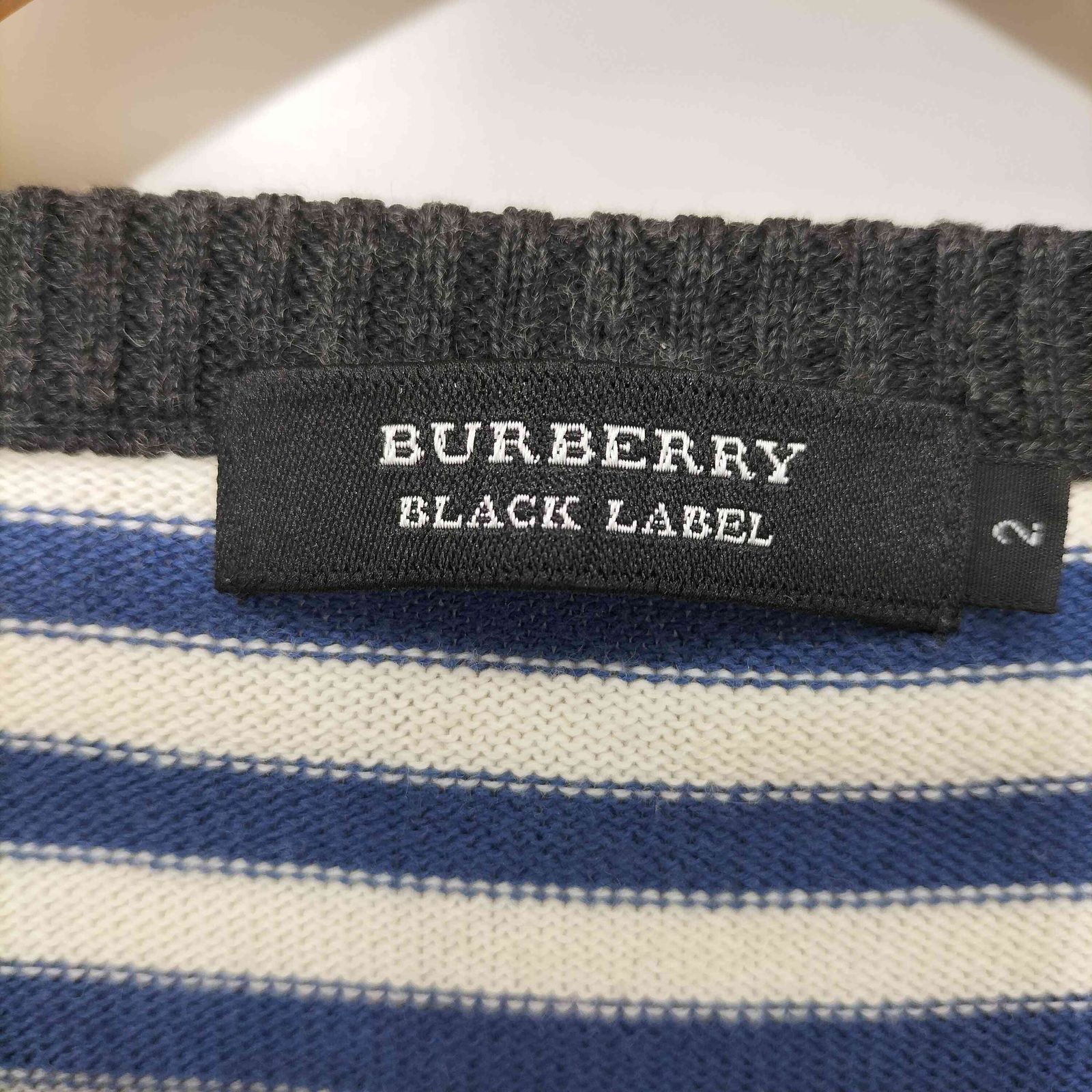 バーバリーブラックレーベル BURBERRY BLACK LABEL ボーダー柄 ロゴ