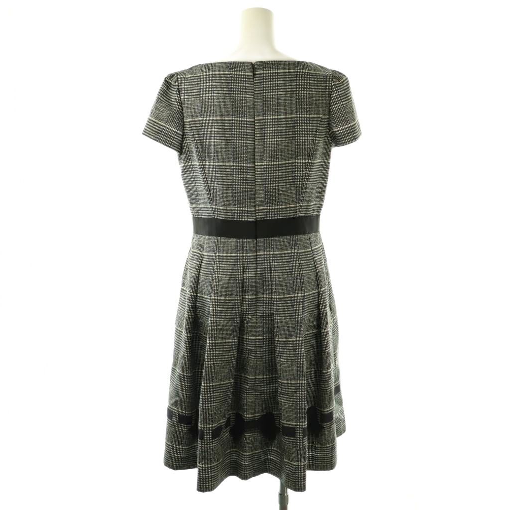 エムズグレイシー チェックワンピース リボン スパンコール 38 エムズ
