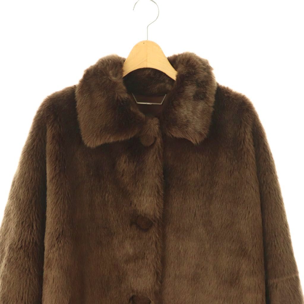 ミラオーウェン Mila Owen ステンカラーファーコート ロング 0