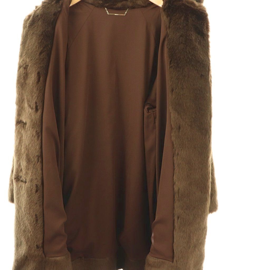 ミラオーウェン Mila Owen ステンカラーファーコート ロング 0