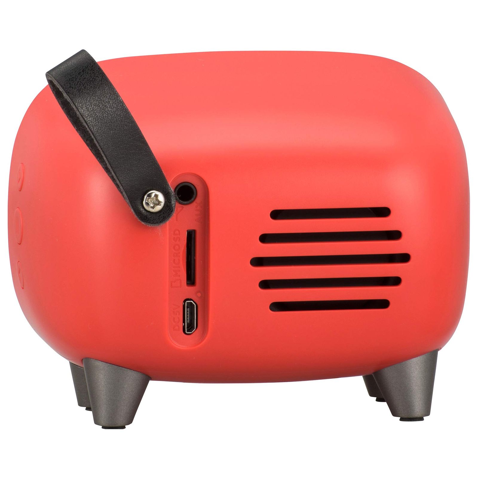 オーム電機 AudioComm Bluetoothワイヤレススピーカー レトロ レッド