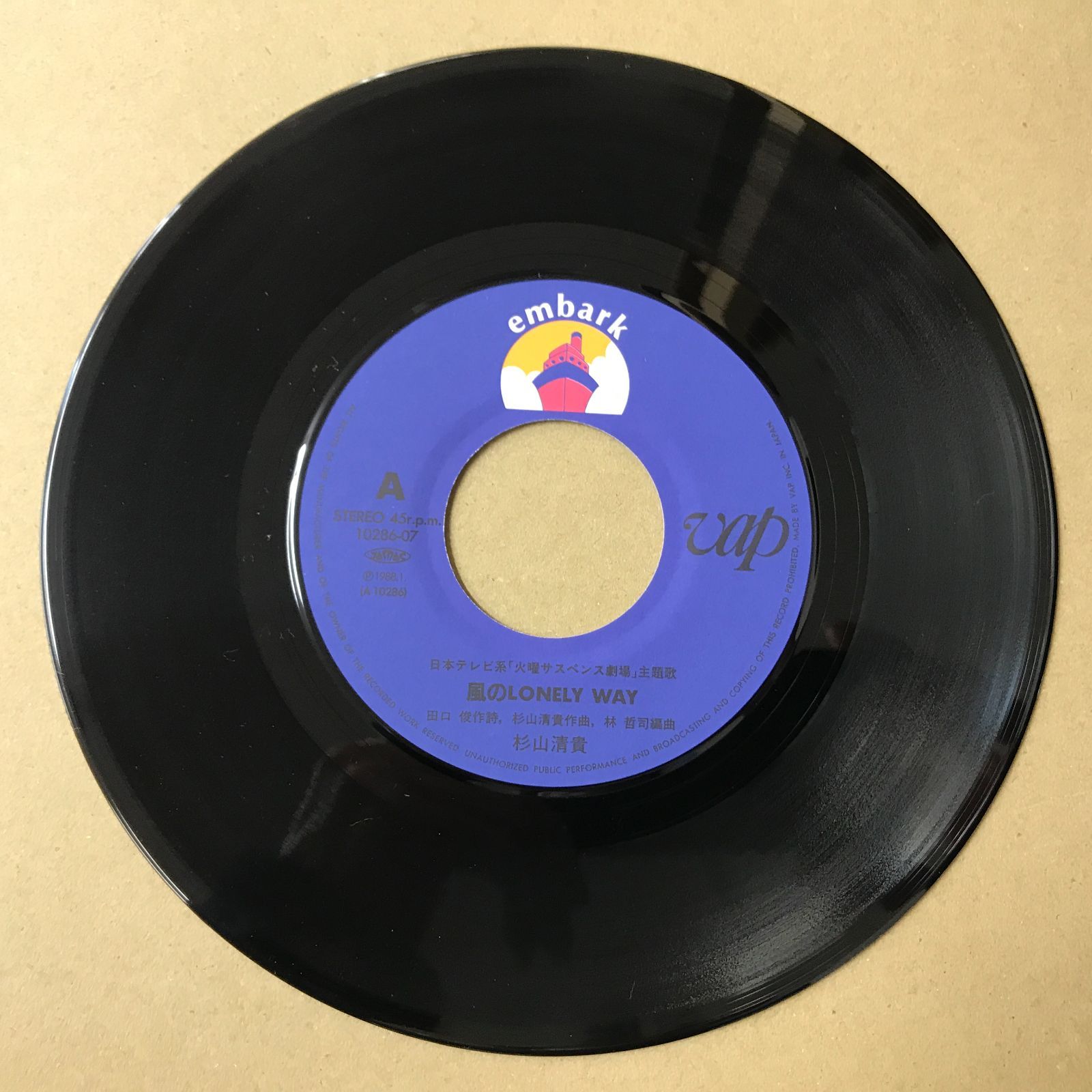 s18) EPレコード 杉山清貴 風のLONELY WAY / 無言のDIALOGUE ( 10286