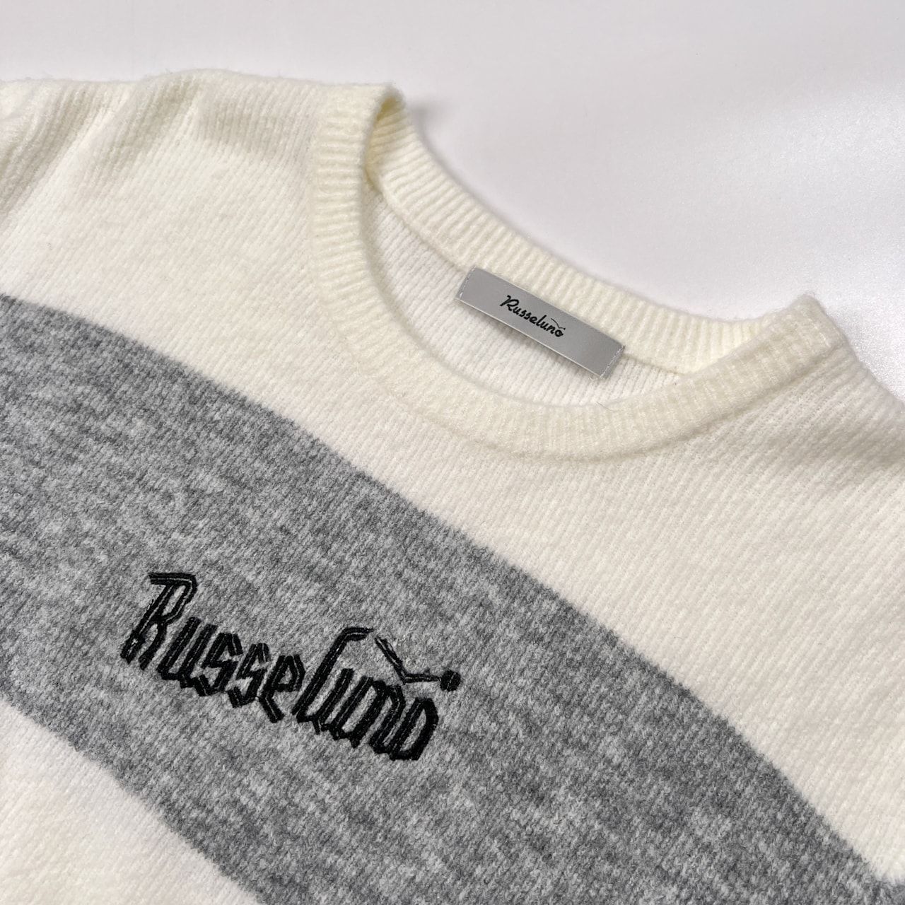 RUSSELUNO ラッセルノ ロゴ刺繍 ボーダー ニットセーター サイズ 5