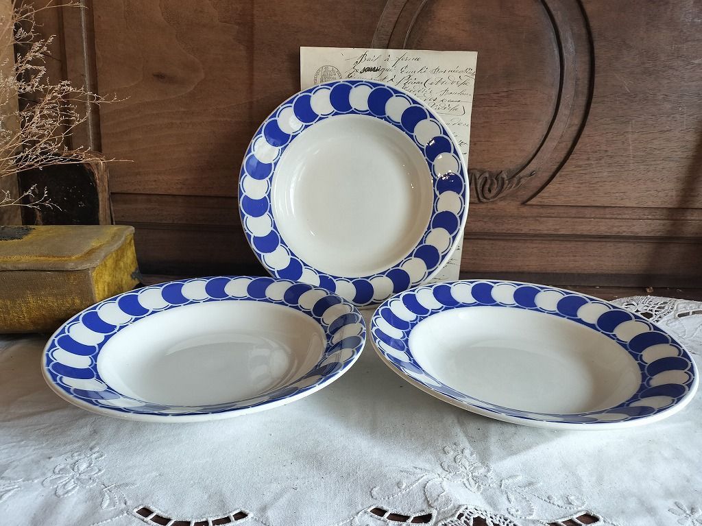 フランス アンティーク 絵 サルグミンヌ 装飾 深皿 3枚セット - メルカリ